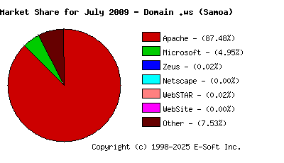 August 1st, 2009 Market Share Pie Chart