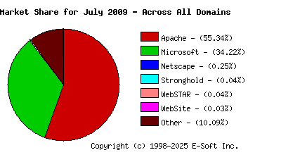 August 1st, 2009 Market Share Pie Chart